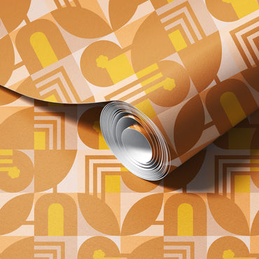 Abstraction peel and stick wallpaper room mockup