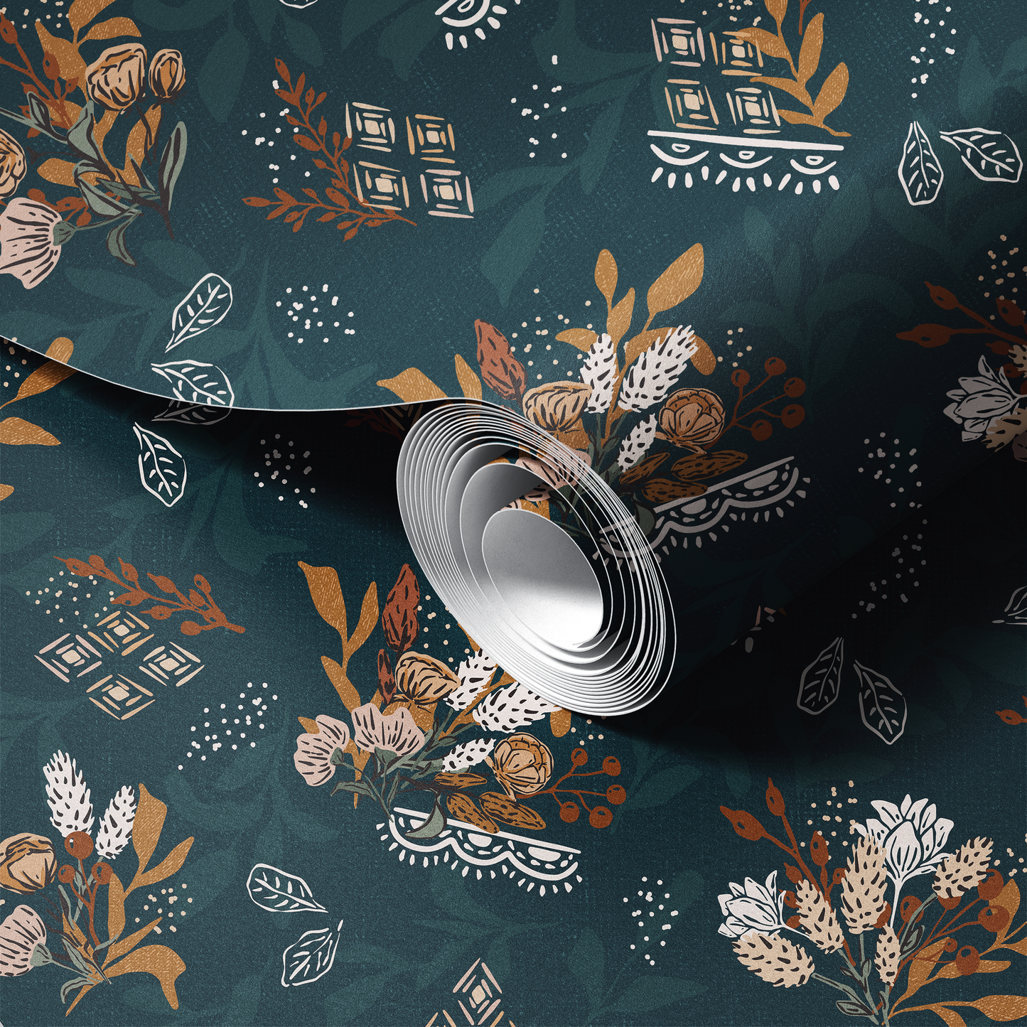 Boho Florals and Lace Wallpaper