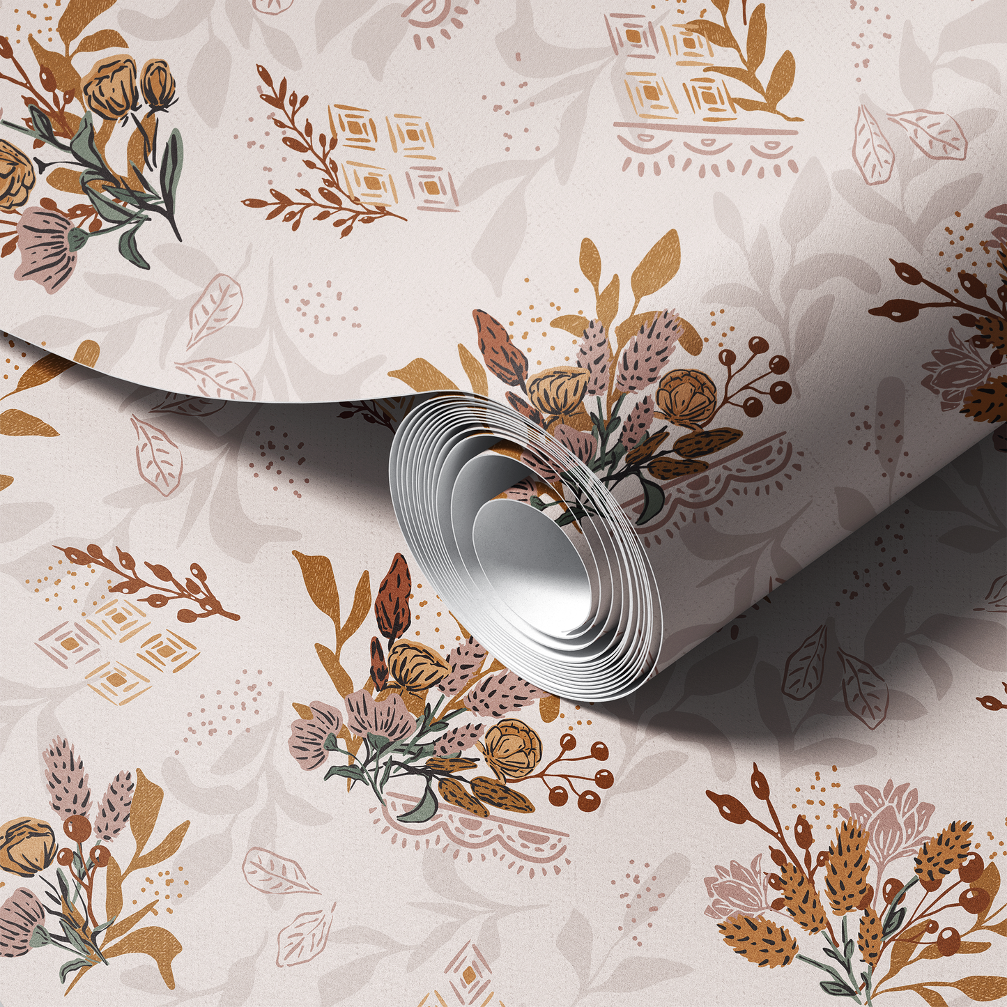 Boho Florals and Lace Wallpaper