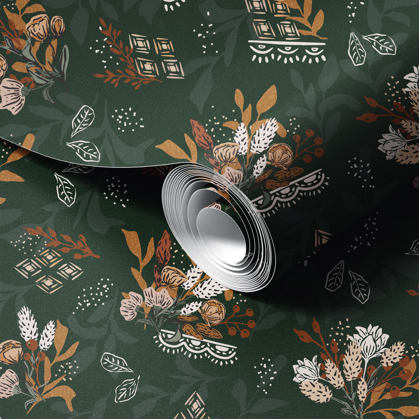 Boho Florals and Lace Wallpaper