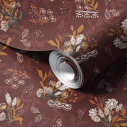 Boho Florals and Lace Wallpaper