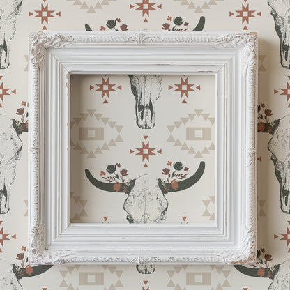 Western Cow Skulls Wallpaper