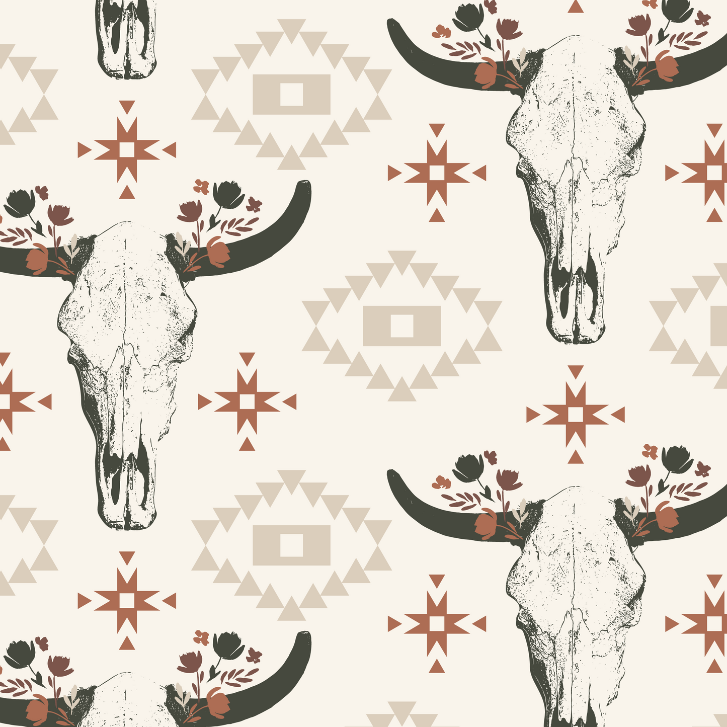 Western Cow Skulls Wallpaper