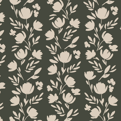 Western Floral Vertical Wallpaper