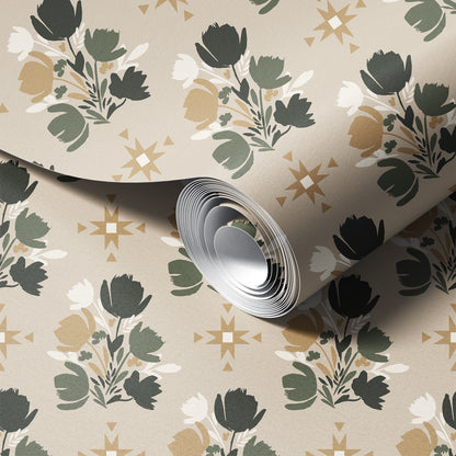 Western Floral Texture Wallpaper