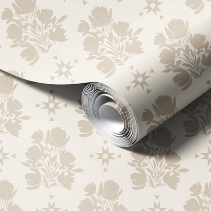 Western Floral Texture Wallpaper