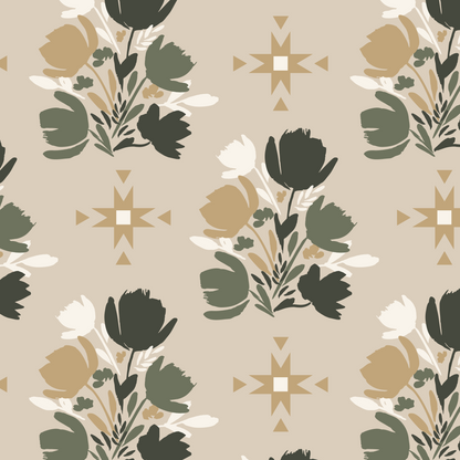 Western Floral Texture Wallpaper