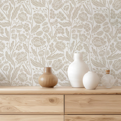 Whimsical Garden Floral Wallpaper