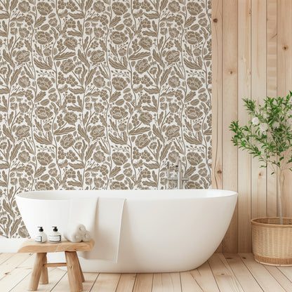 Whimsical Garden Floral Wallpaper