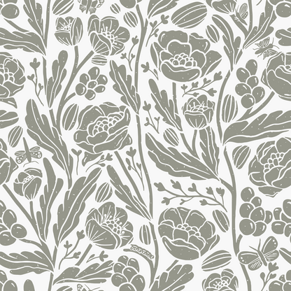 Whimsical Garden Floral Wallpaper