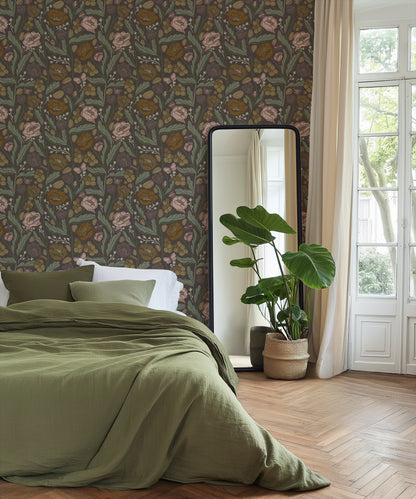 Whimsical Garden Floral Wallpaper