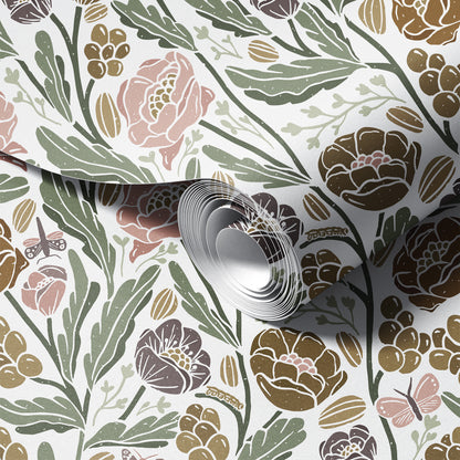 Whimsical Garden Floral Wallpaper