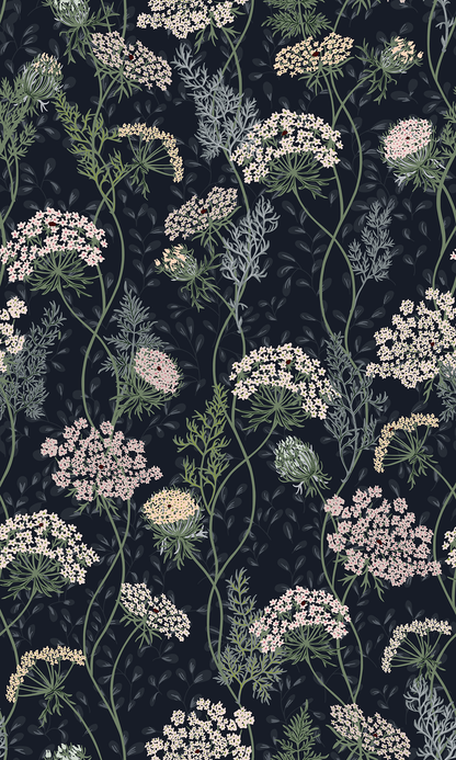 Wildflower Meadow Queen Annes Lace Wallpaper