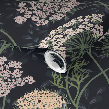 Wildflower Meadow Queen Annes Lace Wallpaper