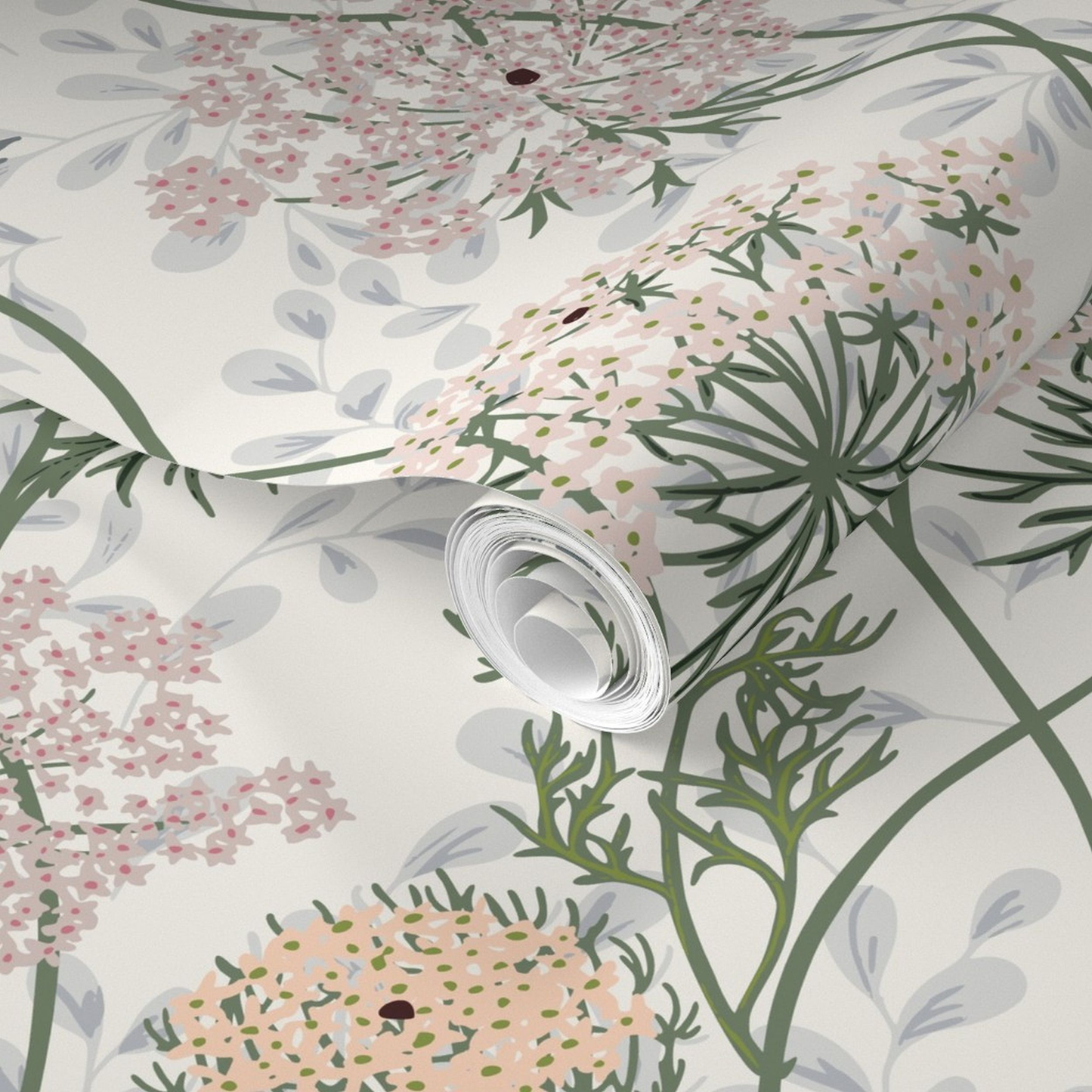 Wildflower Meadow Queen Annes Lace Wallpaper