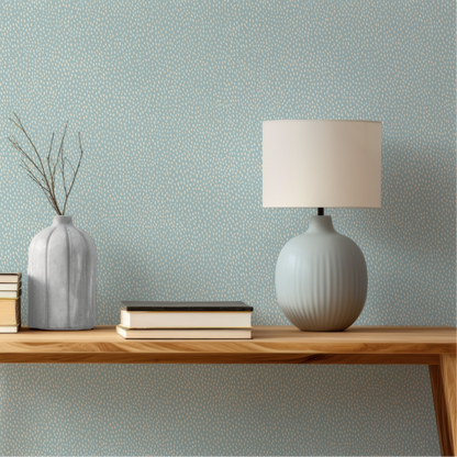 Audrey's Seedlings in Light Blue and Cream Wallpaper