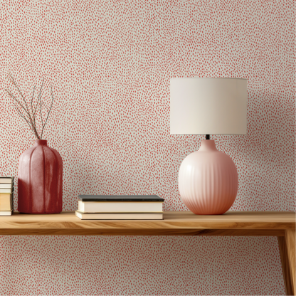 Audrey's Seedlings in Light Red and Cream Wallpaper