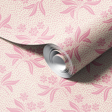 Audrey's Cottage Garden in Cream and Pink Wallpaper
