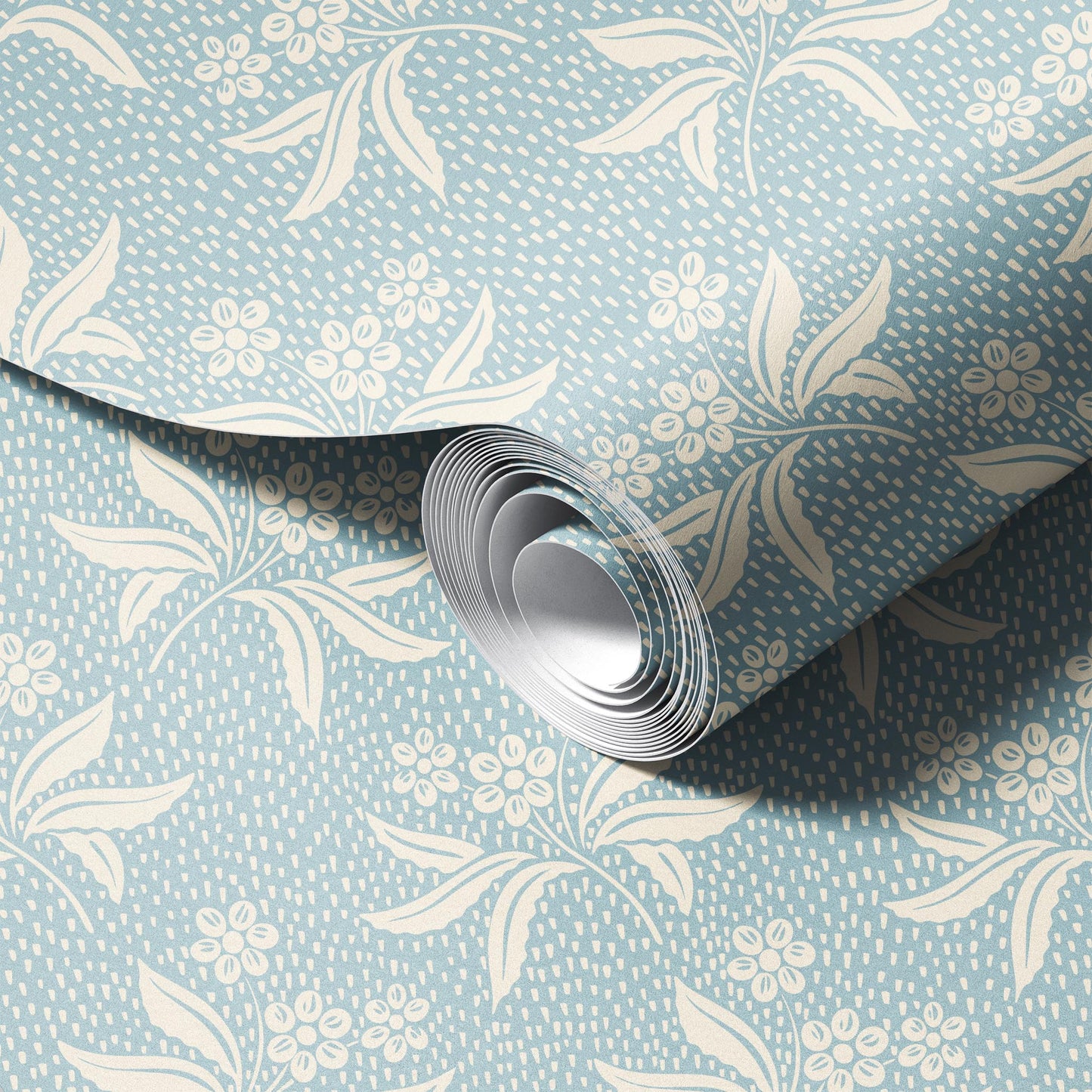 Audrey's Cottage Garden in Light Blue and Cream Wallpaper
