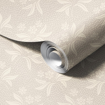 Audrey's Cottage Garden in Cream and White Rock Wallpaper