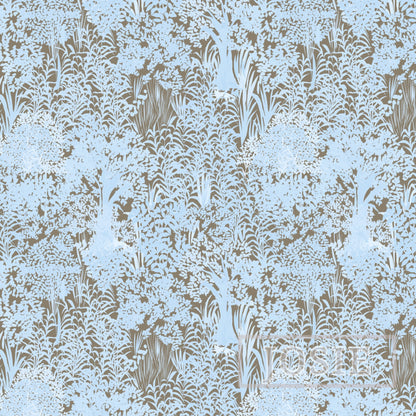 Decorative pattern with brown and white design on a light blue background