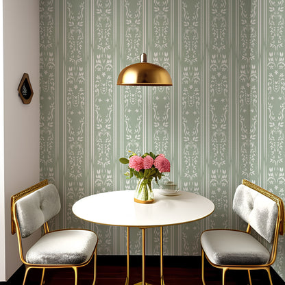 Botanical Stripes Wallpaper