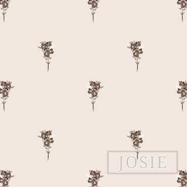 Bouquet Blooms Brown peel and stick wallpaper pattern swatch