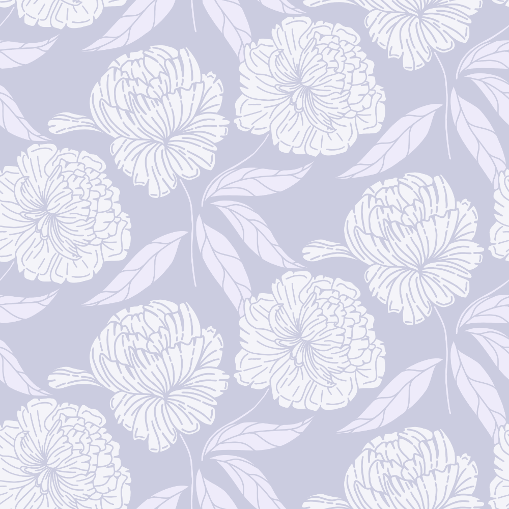 White floral pattern on a light purple background