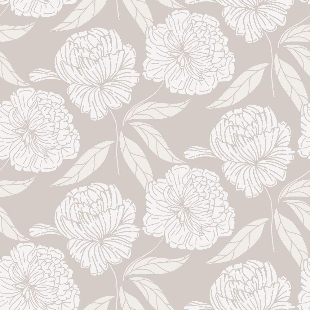 White floral pattern on a gray background
