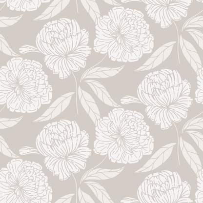 White floral pattern on a gray background
