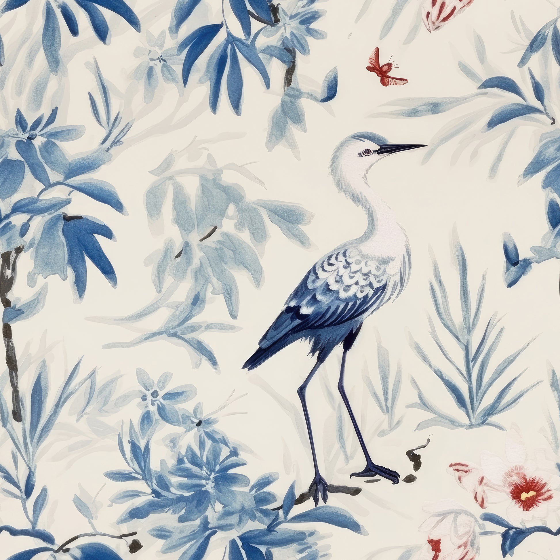 Blue Heron Bloom Wallpaper.