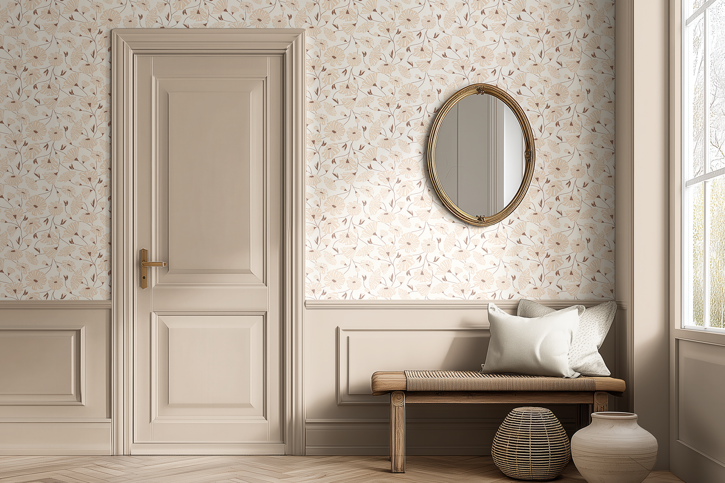 Boho Trailing Blooms Wallpaper