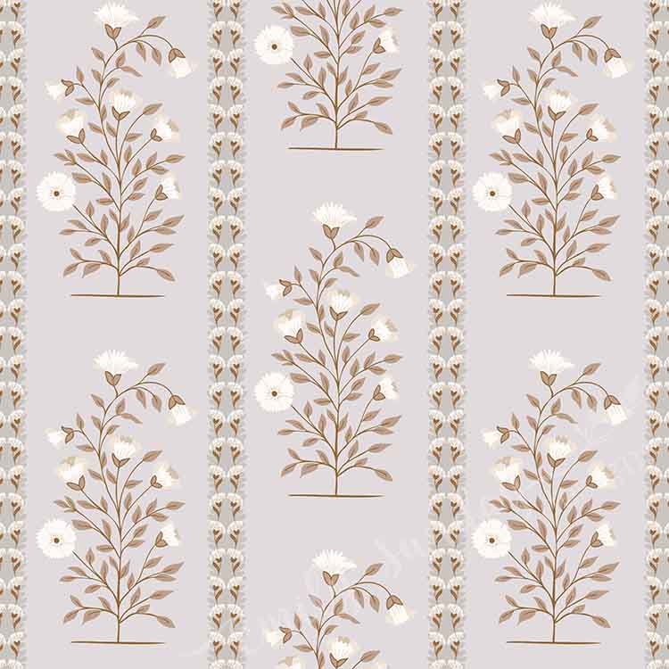 Boteh Paisley Stripe Rouge peel and stick wallpaper pattern swatch