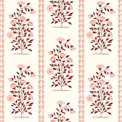 Boteh Paisley Stripe White & Blue peel and stick wallpaper pattern swatch