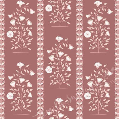 Boteh Paisley Stripe Charcoal peel and stick wallpaper pattern swatch