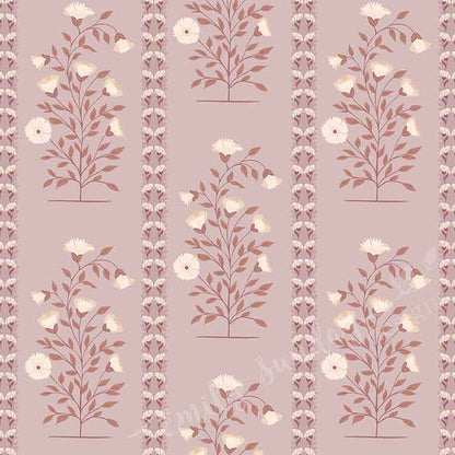 Boteh Paisley Stripe White & Blue peel and stick wallpaper pattern swatch