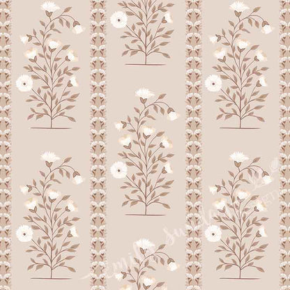 Boteh Paisley Stripe Gray peel and stick wallpaper pattern swatch