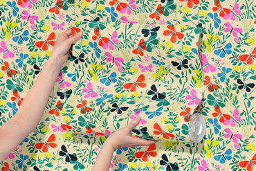Butterflies Among Flowers Wallpaper