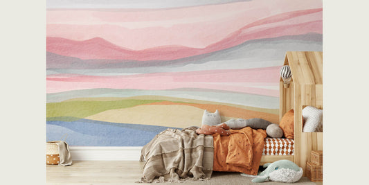 Calm Coastal Watercolor Peel and Stick Wall Mural - Coastal, Watercolor, Mural