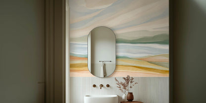 Rainy, Misty, and Romantic Peel and Stick Wall Mural - Coastal, Watercolor, Mural