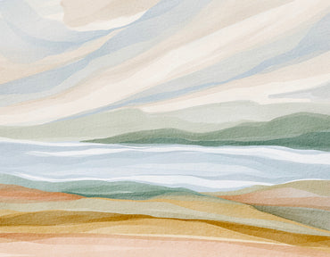 Rainy, Misty, and Romantic Peel and Stick Wall Mural - Coastal, Watercolor, Mural