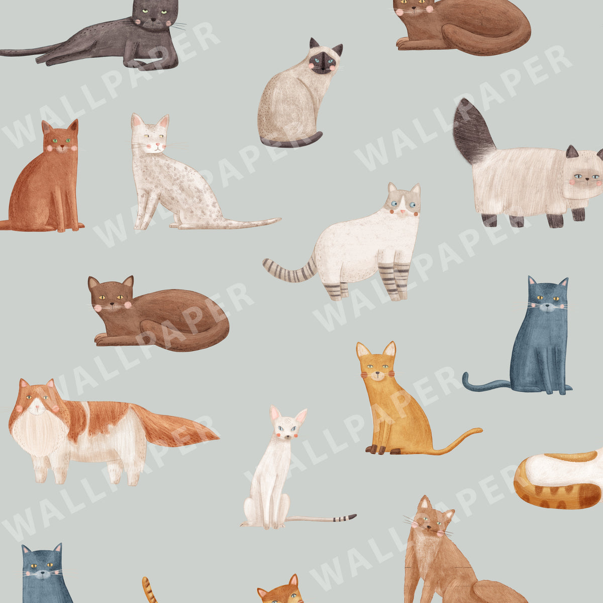 Blue Cat Breeds wallpaper pattern detail
