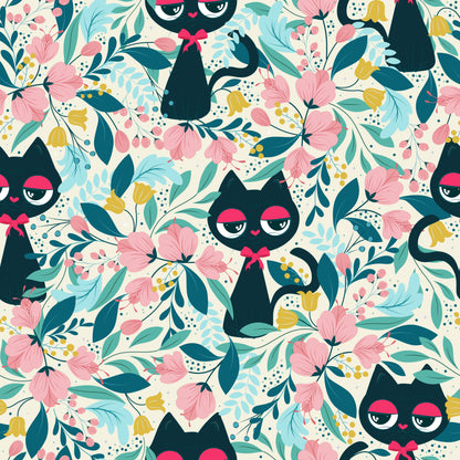 Cat in the Garden Wallpaper