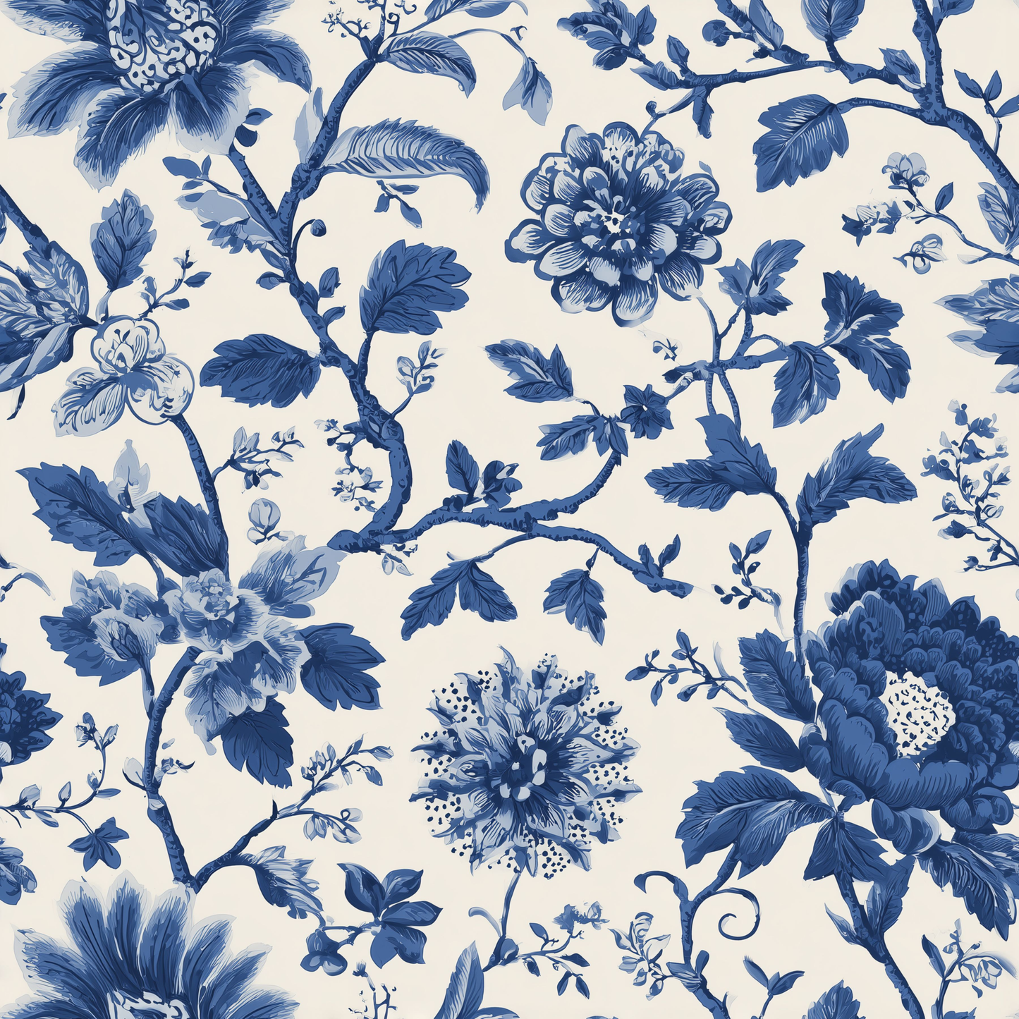 Chinoiserie Toile Garden Peel and Stick Wallpaper