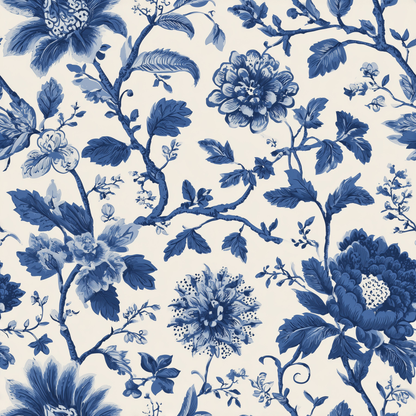 Chinoiserie Toile Garden Peel and Stick Wallpaper