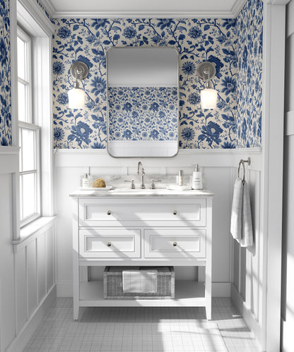 Chinoiserie Toile Garden Peel and Stick Wallpaper
