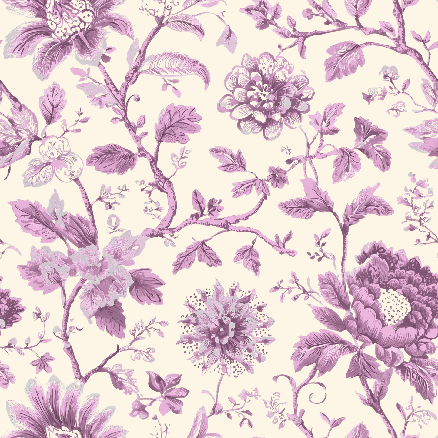 Chinoiserie Toile Garden Peel and Stick Wallpaper