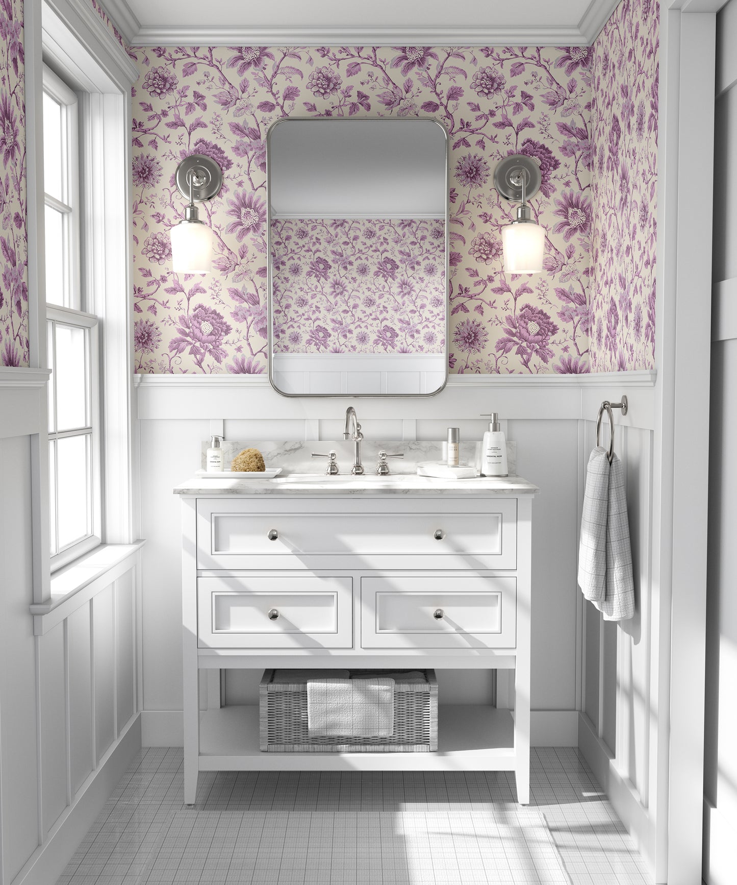 Chinoiserie Toile Garden Peel and Stick Wallpaper