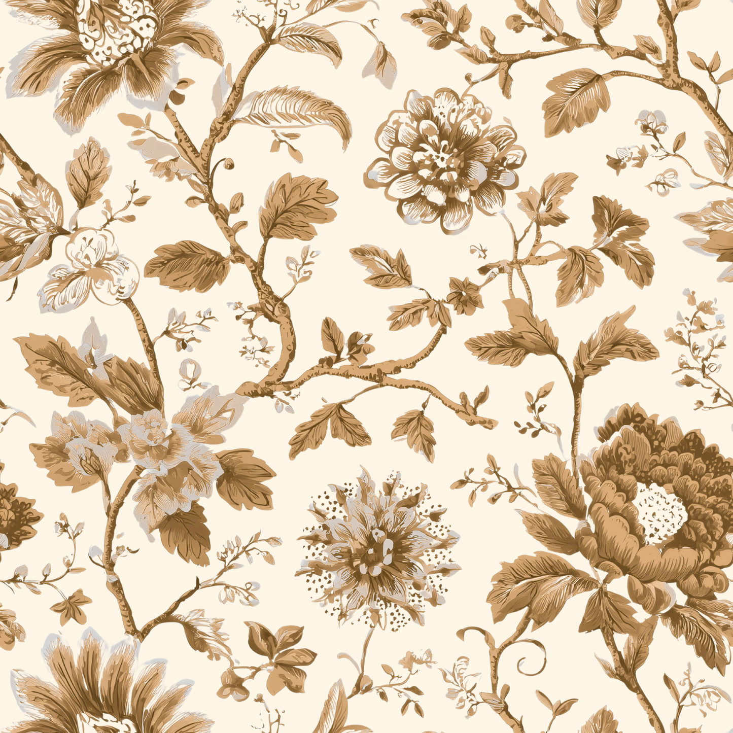Chinoiserie Toile Garden Peel and Stick Wallpaper