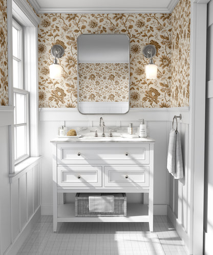 Chinoiserie Toile Garden Peel and Stick Wallpaper
